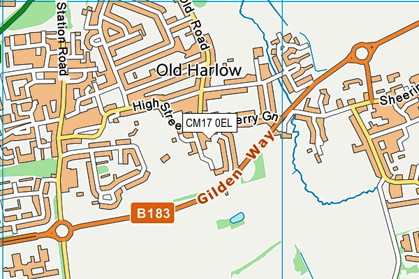 CM17 0EL map - OS VectorMap District (Ordnance Survey)