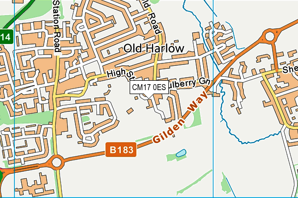 CM17 0ES map - OS VectorMap District (Ordnance Survey)
