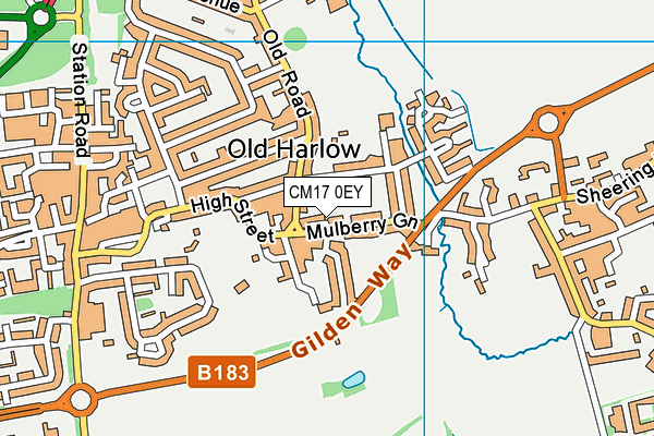 CM17 0EY map - OS VectorMap District (Ordnance Survey)