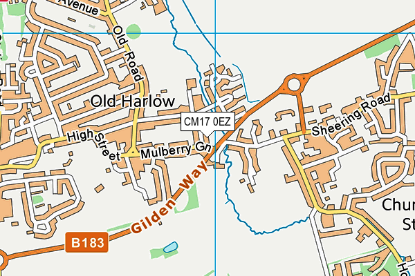 CM17 0EZ map - OS VectorMap District (Ordnance Survey)