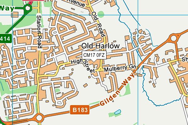 CM17 0FZ map - OS VectorMap District (Ordnance Survey)