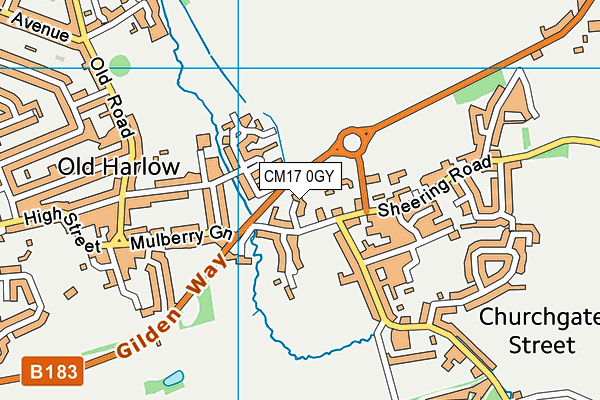 CM17 0GY map - OS VectorMap District (Ordnance Survey)