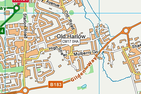 CM17 0HA map - OS VectorMap District (Ordnance Survey)