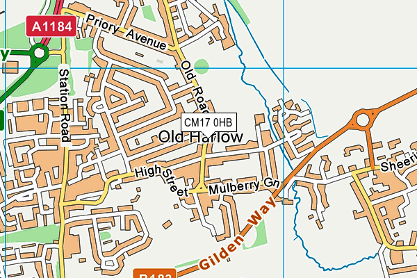 CM17 0HB map - OS VectorMap District (Ordnance Survey)