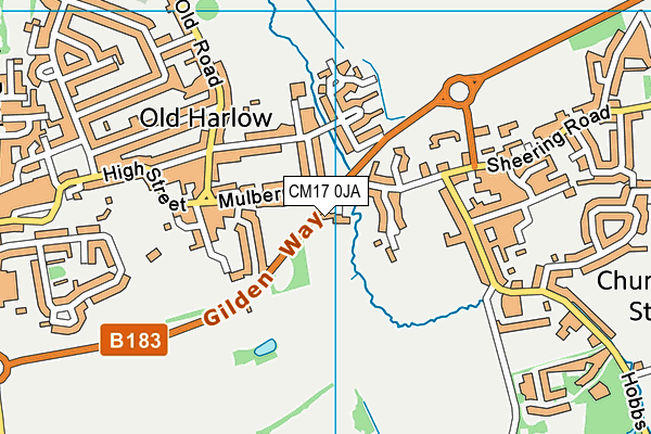 CM17 0JA map - OS VectorMap District (Ordnance Survey)