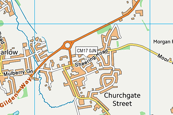 Gilden Way map (CM17 0JN) - OS VectorMap District (Ordnance Survey)
