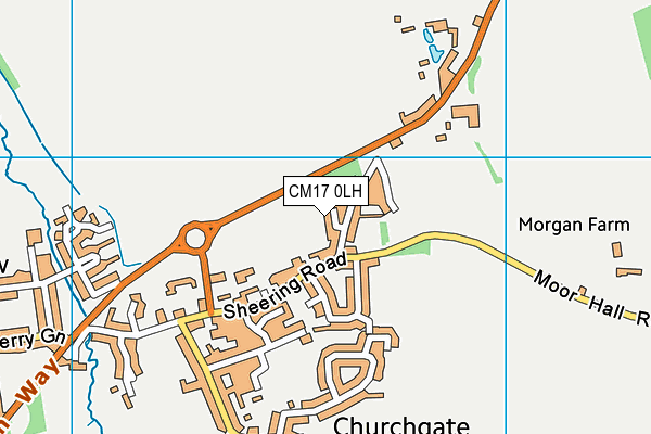 CM17 0LH map - OS VectorMap District (Ordnance Survey)