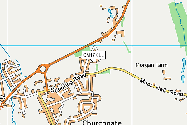 CM17 0LL map - OS VectorMap District (Ordnance Survey)