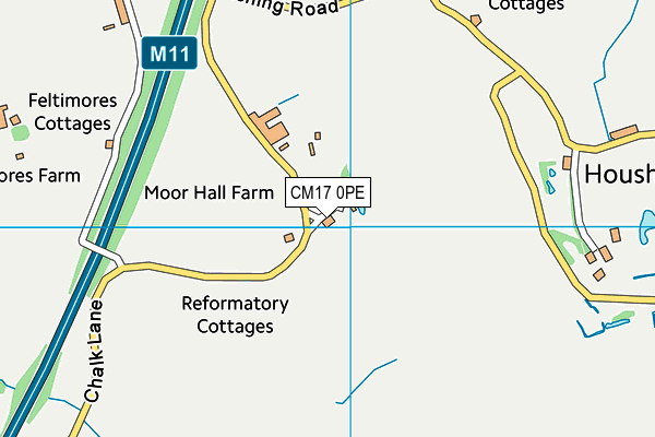 CM17 0PE map - OS VectorMap District (Ordnance Survey)