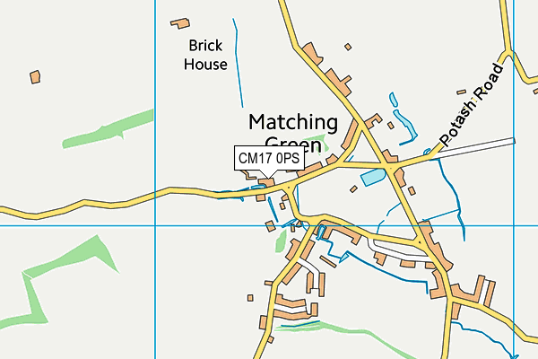 CM17 0PS map - OS VectorMap District (Ordnance Survey)