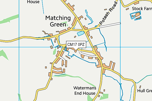 CM17 0PZ map - OS VectorMap District (Ordnance Survey)