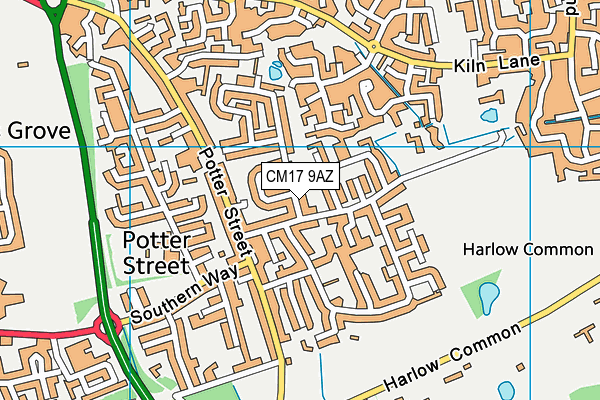 CM17 9AZ map - OS VectorMap District (Ordnance Survey)