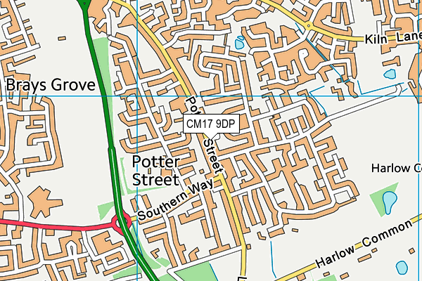 CM17 9DP map - OS VectorMap District (Ordnance Survey)