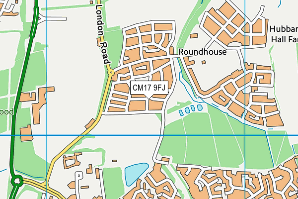CM17 9FJ map - OS VectorMap District (Ordnance Survey)