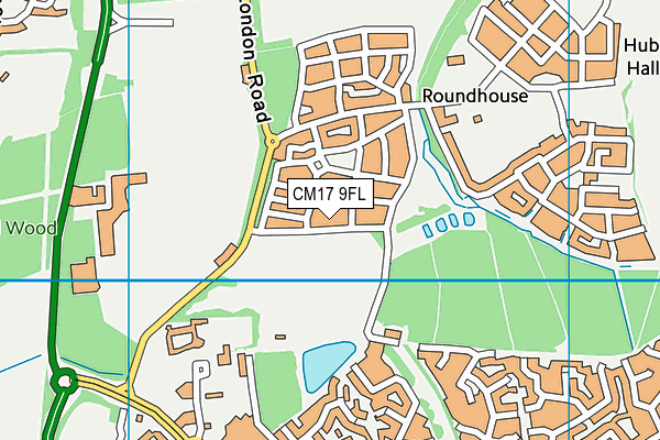 CM17 9FL map - OS VectorMap District (Ordnance Survey)