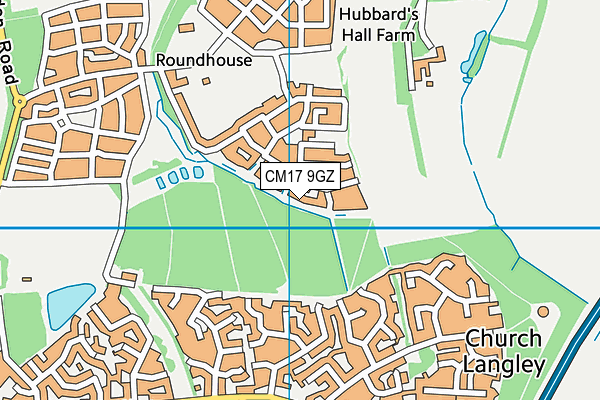 CM17 9GZ map - OS VectorMap District (Ordnance Survey)