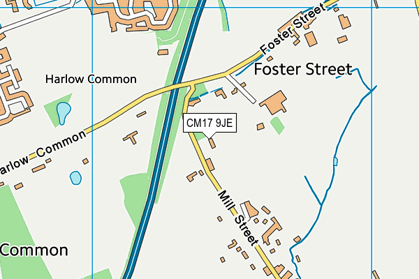 CM17 9JE map - OS VectorMap District (Ordnance Survey)