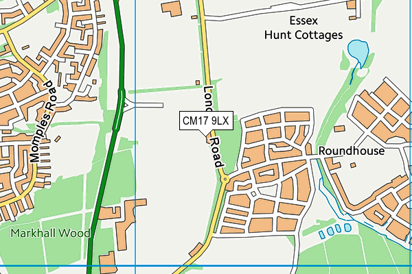 Mark Hall Sports Centre map (CM17 9LX) - OS VectorMap District (Ordnance Survey)