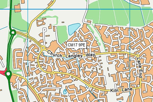 CM17 9PE map - OS VectorMap District (Ordnance Survey)