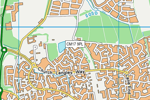 CM17 9PL map - OS VectorMap District (Ordnance Survey)