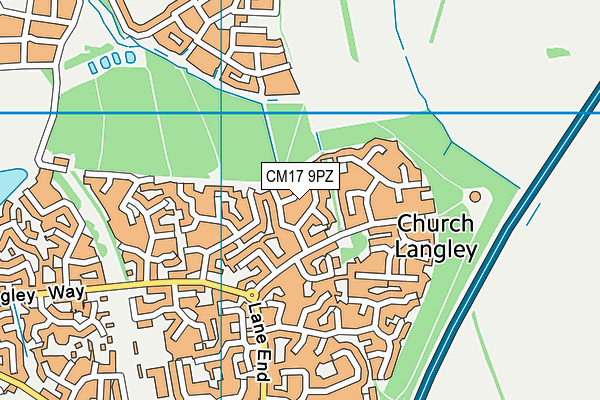 CM17 9PZ map - OS VectorMap District (Ordnance Survey)