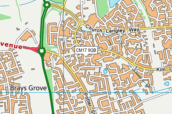 CM17 9QB map - OS VectorMap District (Ordnance Survey)