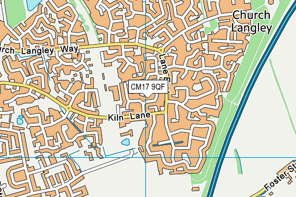 CM17 9QF map - OS VectorMap District (Ordnance Survey)