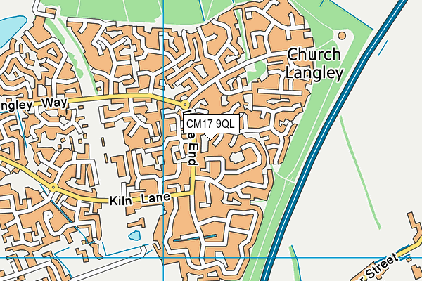 CM17 9QL map - OS VectorMap District (Ordnance Survey)