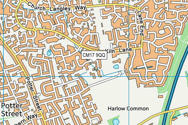 CM17 9QQ map - OS VectorMap District (Ordnance Survey)