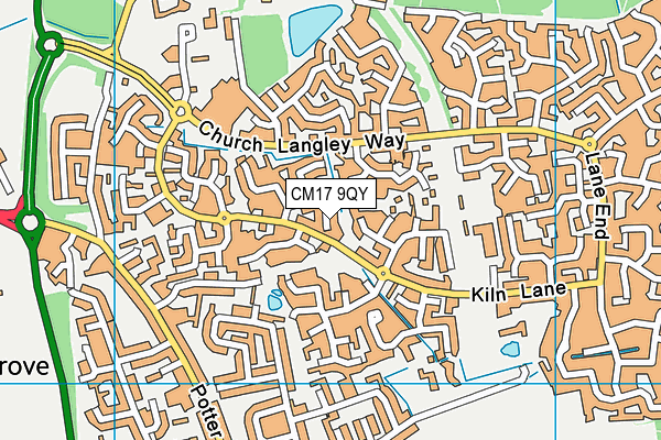 CM17 9QY map - OS VectorMap District (Ordnance Survey)