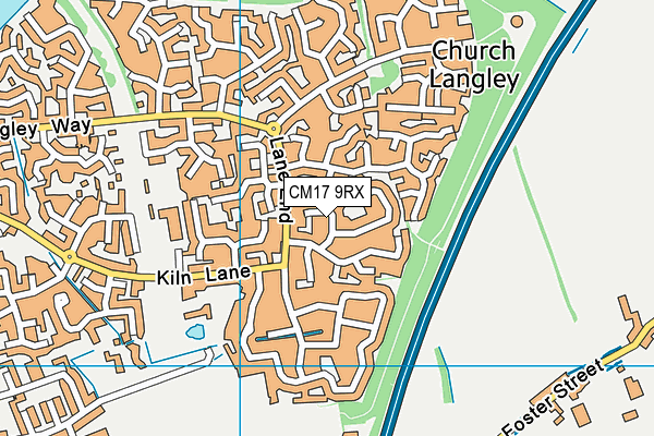 CM17 9RX map - OS VectorMap District (Ordnance Survey)