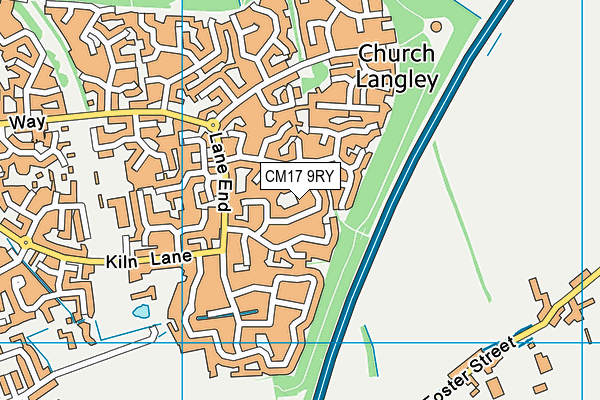 CM17 9RY map - OS VectorMap District (Ordnance Survey)
