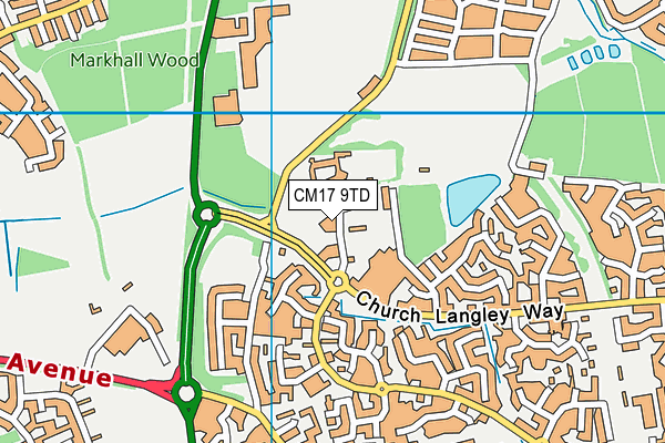 CM17 9TD map - OS VectorMap District (Ordnance Survey)
