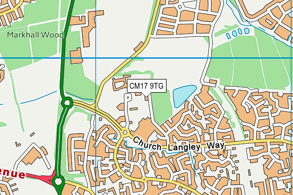 CM17 9TG map - OS VectorMap District (Ordnance Survey)
