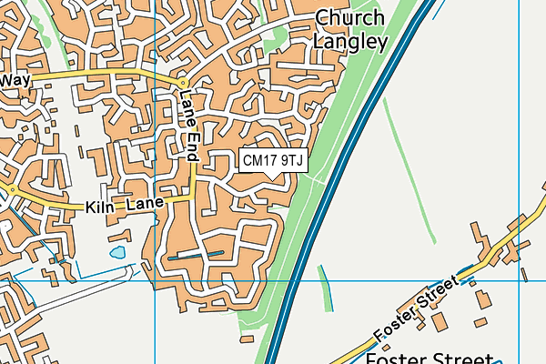 CM17 9TJ map - OS VectorMap District (Ordnance Survey)