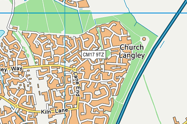 CM17 9TZ map - OS VectorMap District (Ordnance Survey)