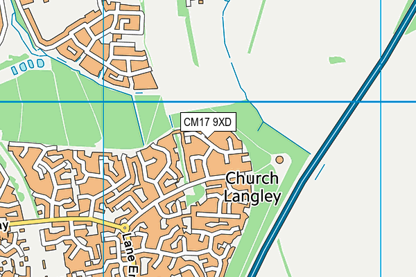 CM17 9XD map - OS VectorMap District (Ordnance Survey)