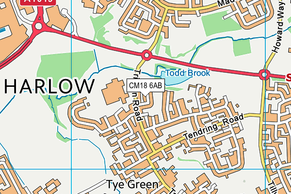 CM18 6AB map - OS VectorMap District (Ordnance Survey)