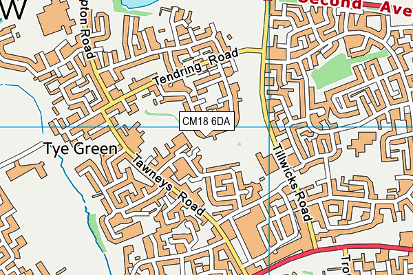 CM18 6DA map - OS VectorMap District (Ordnance Survey)