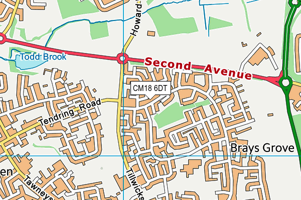 CM18 6DT map - OS VectorMap District (Ordnance Survey)