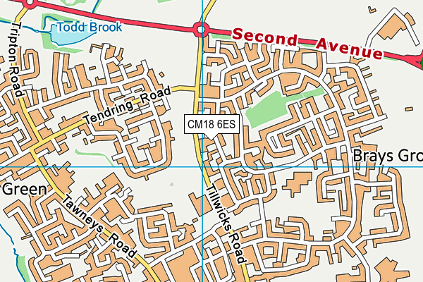 CM18 6ES map - OS VectorMap District (Ordnance Survey)