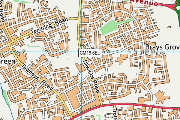 CM18 6EU map - OS VectorMap District (Ordnance Survey)