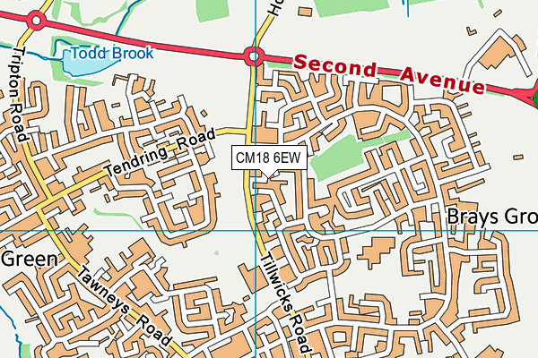 CM18 6EW map - OS VectorMap District (Ordnance Survey)