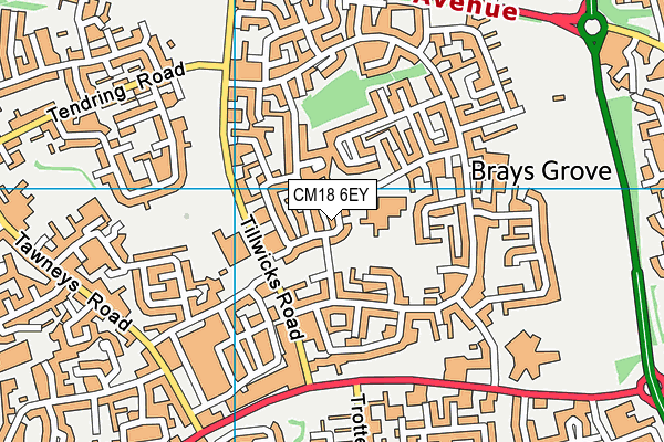 CM18 6EY map - OS VectorMap District (Ordnance Survey)