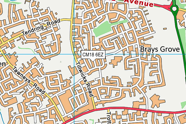 CM18 6EZ map - OS VectorMap District (Ordnance Survey)