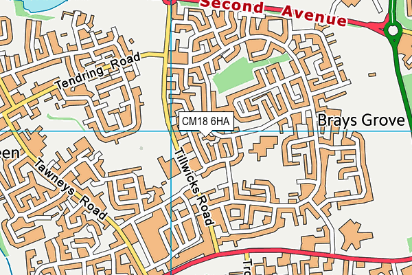 CM18 6HA map - OS VectorMap District (Ordnance Survey)