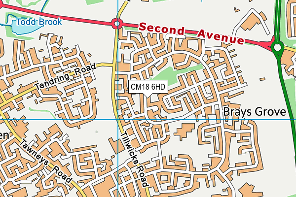CM18 6HD map - OS VectorMap District (Ordnance Survey)