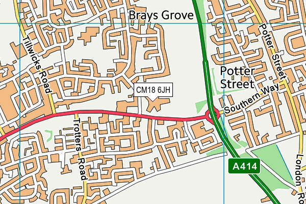 Brays Grove Community College (Closed) map (CM18 6JH) - OS VectorMap District (Ordnance Survey)