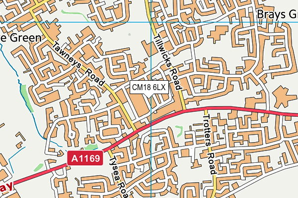 CM18 6LX map - OS VectorMap District (Ordnance Survey)