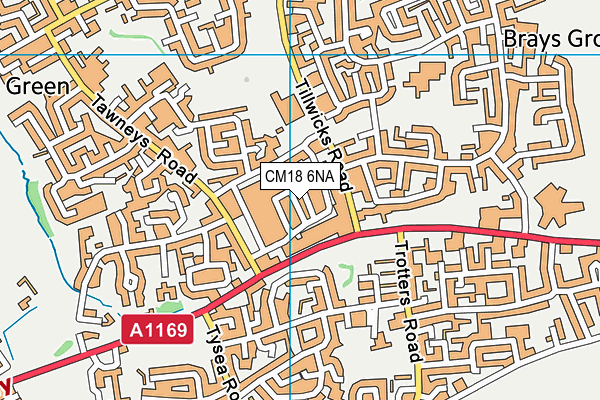 CM18 6NA map - OS VectorMap District (Ordnance Survey)